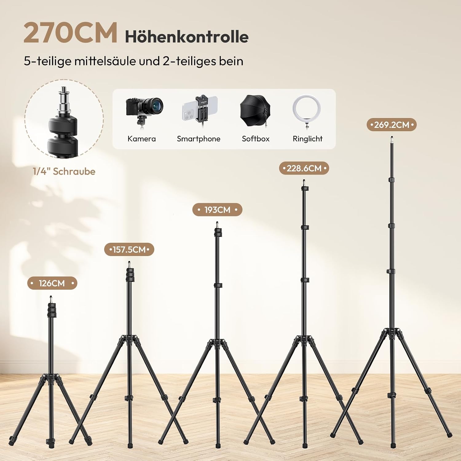 Thumbnail 1 de Ulanzi T270 Lichtstativ 270 cm