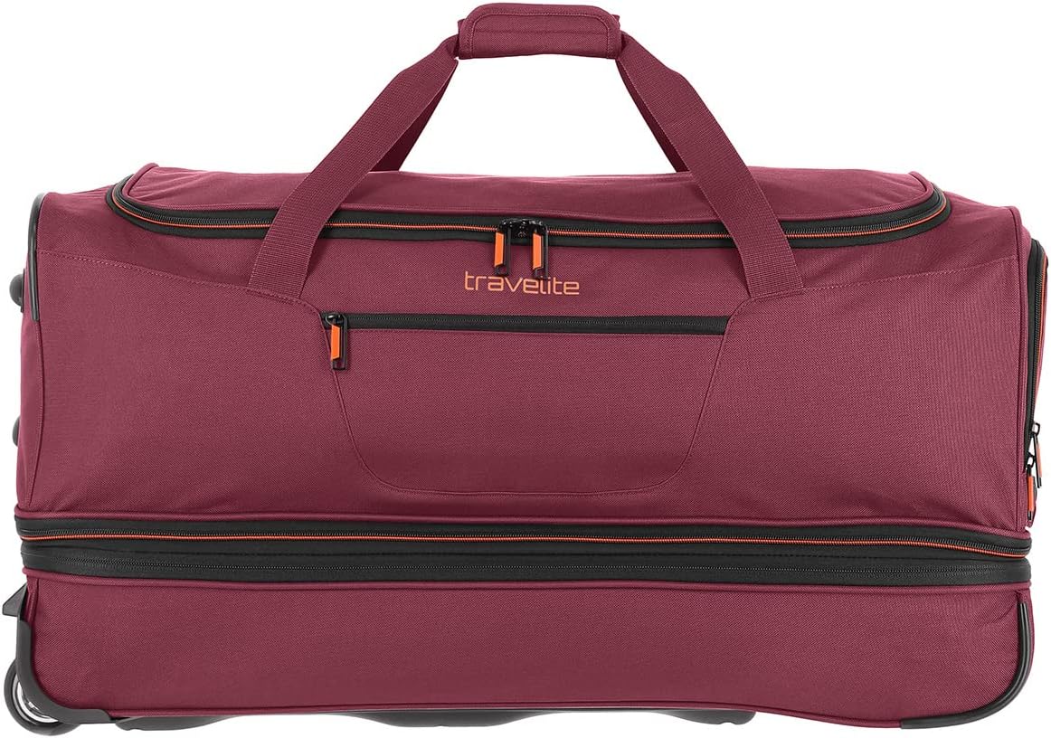 Detalle de Travelite trolley sac de voyage à roulettes grand BASICS : 98–119 L, 70 cm, Bordeaux