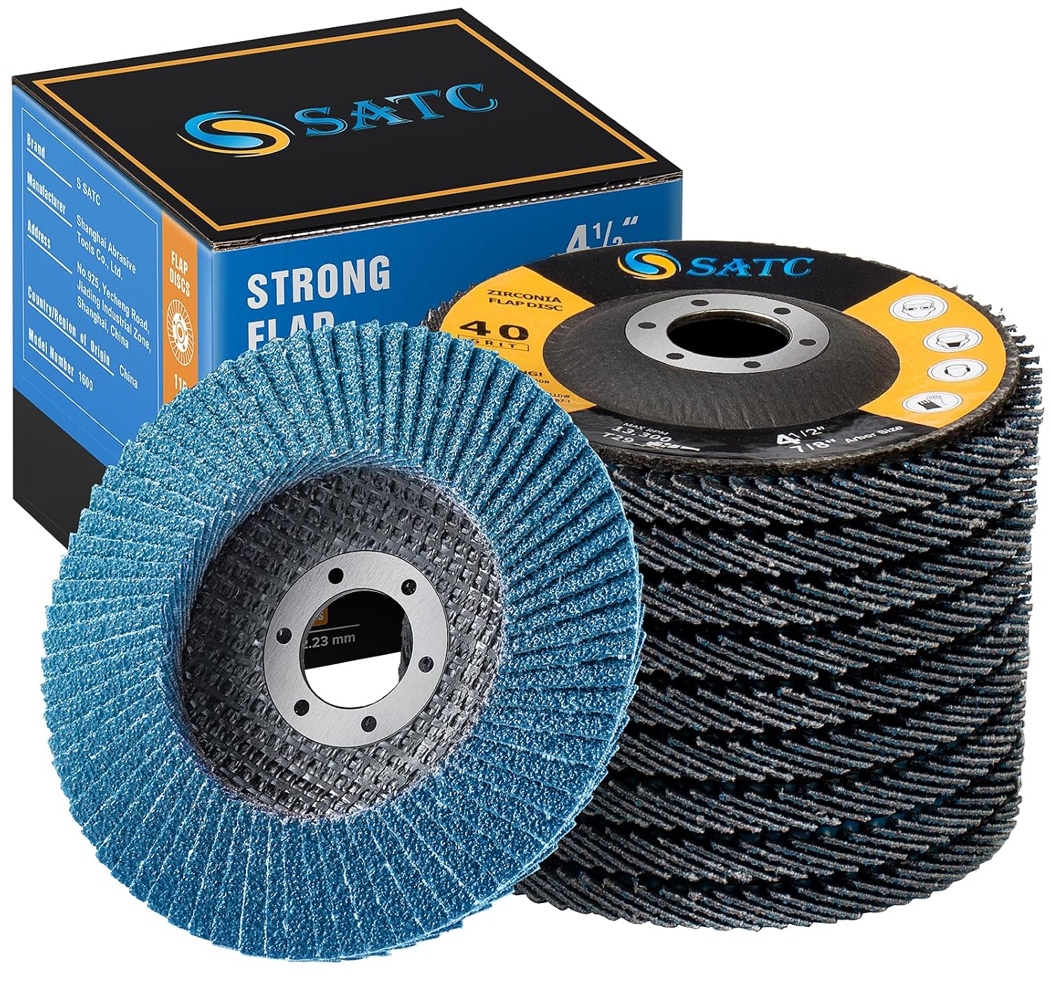 S SATC Flap Discs 115mm 40 Grit 10 Pack