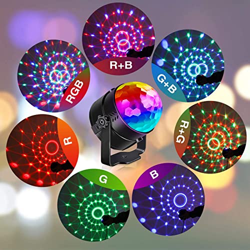 Thumbnail 1 de U`King Discokugel – 360° RGB LED Party Licht mit Fernbedienung, 3W, musikgesteuert
