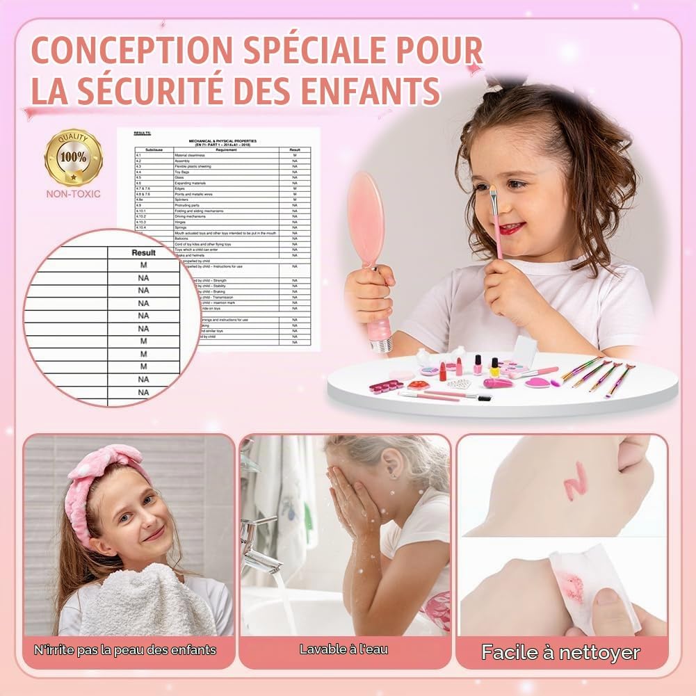 Thumbnail 4 de AOMIG 4676842 kindermake-upset, 25-delig en wasbaar in prinsessenkleuren