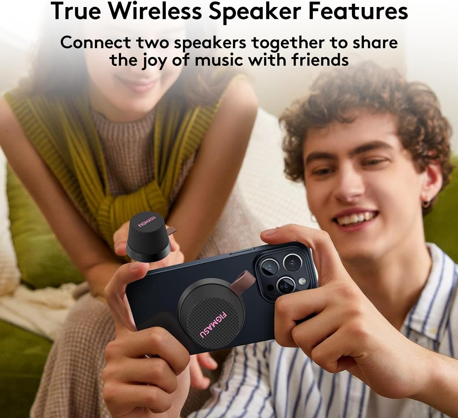 Thumbnail 2 de FIGMASU Magnetic Bluetooth Speaker Mini Portable – waterproof pocket speaker with magnetic phone/tablet stand