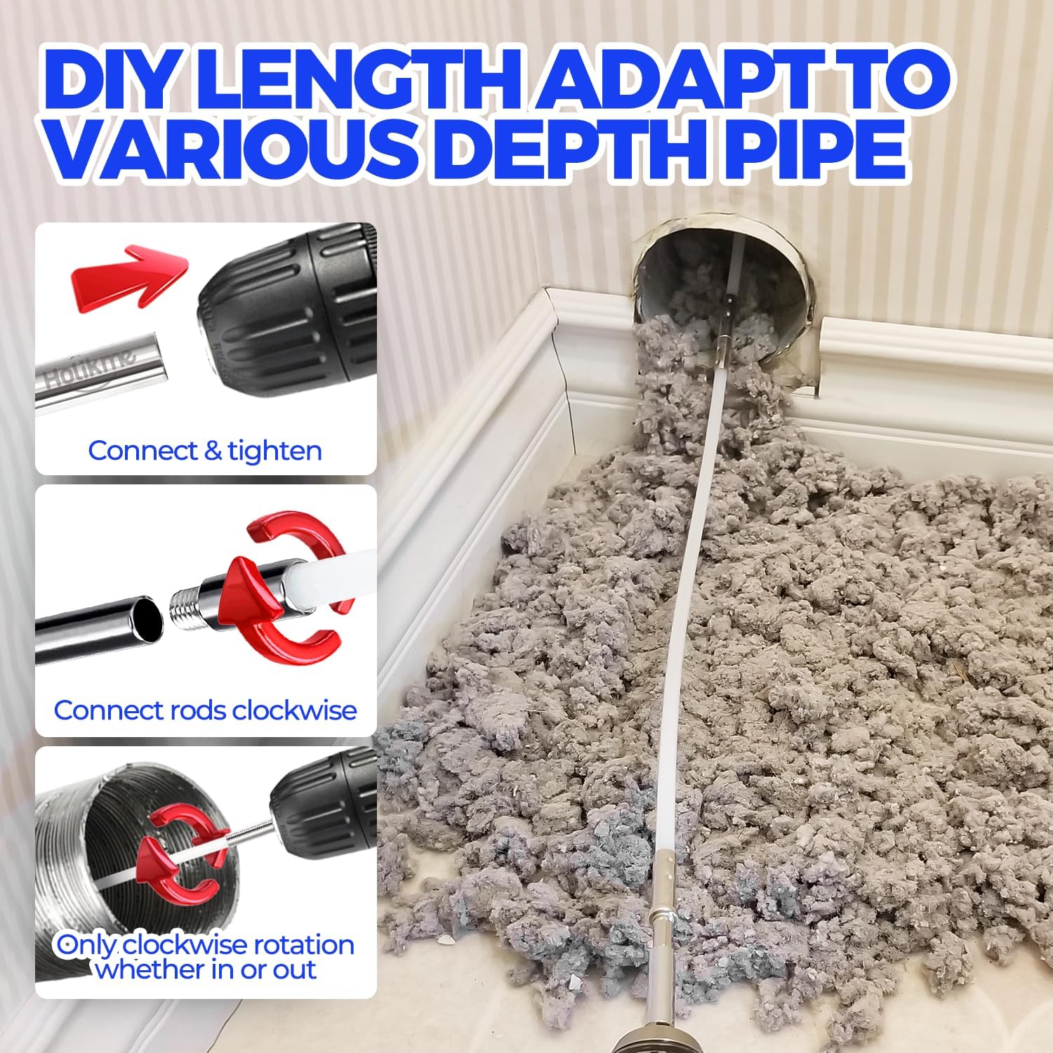 Detalle de Holikme 30 Feet Dryer Vent Cleaner Kit