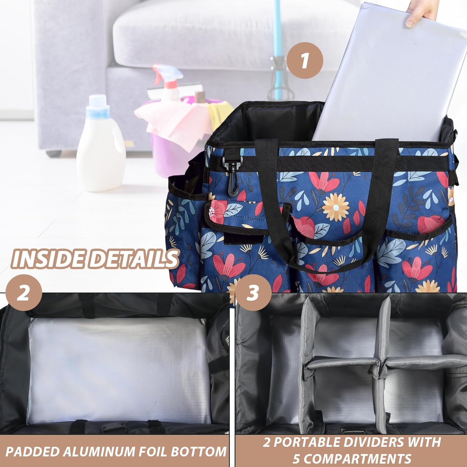 Thumbnail 1 de Borsa portaoggetti per la pulizia organizer grande blu