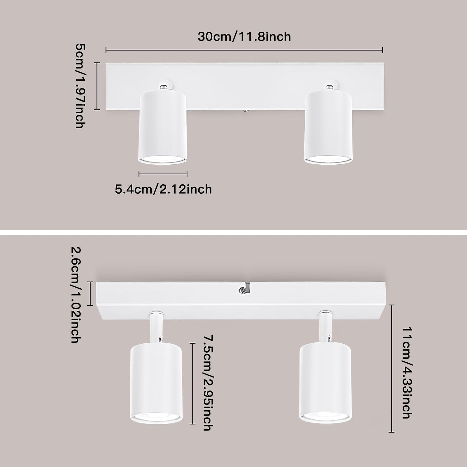 Detalle 2 de Ketom faretti GU10 orientabili 2 luci