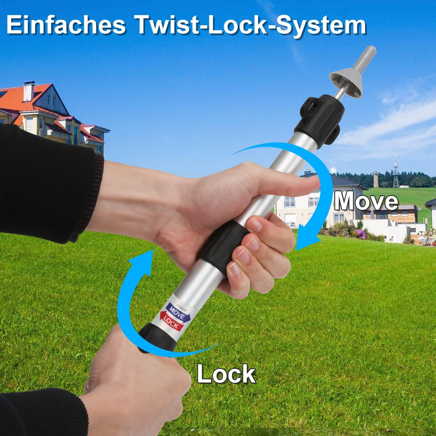 Thumbnail 4 de Gimisgu Teleskopstangen für Zelte – 4 verstellbare Aluminium-Stangen von 90 bis 230 cm inkl. Aufbewahrungstasche