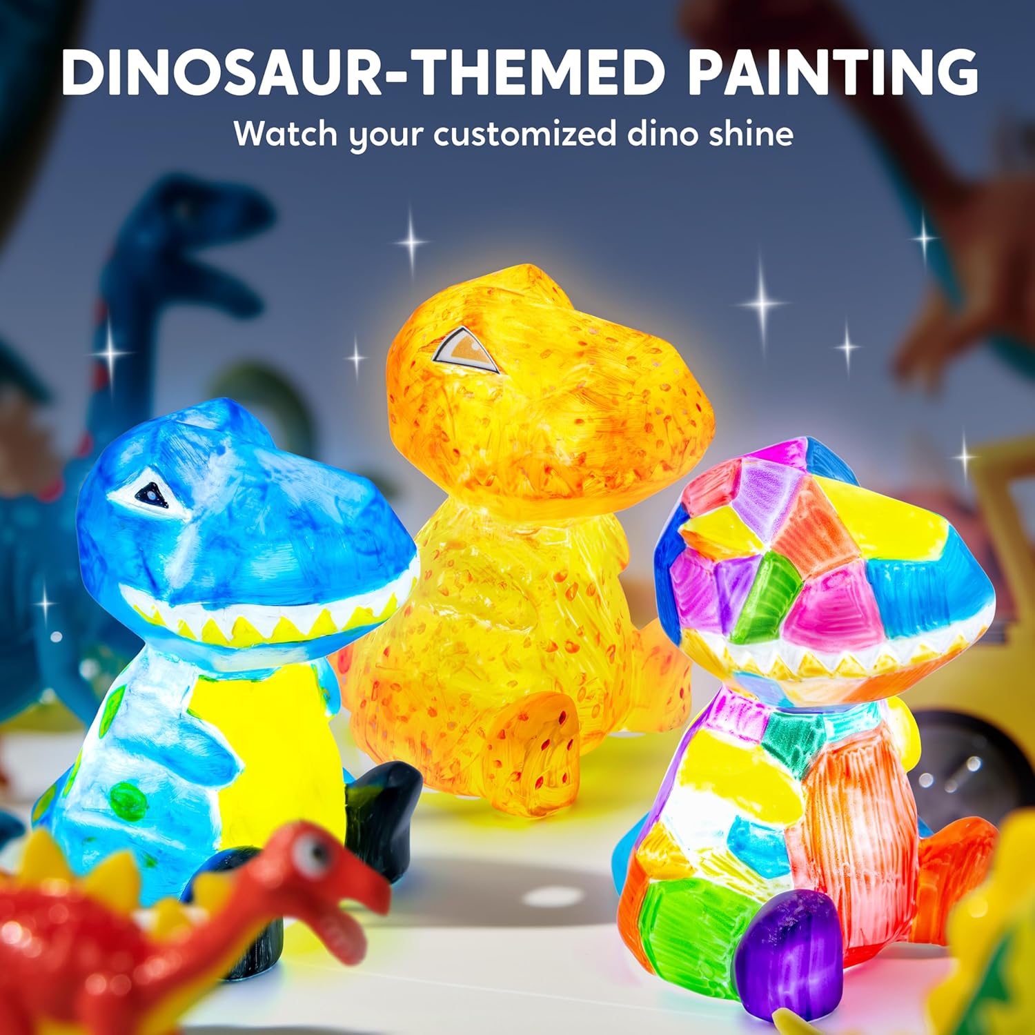 Thumbnail 3 de Klever Kits Paint Your Own Dinosaur Lamp Kit – DIY night light painting craft set for kids