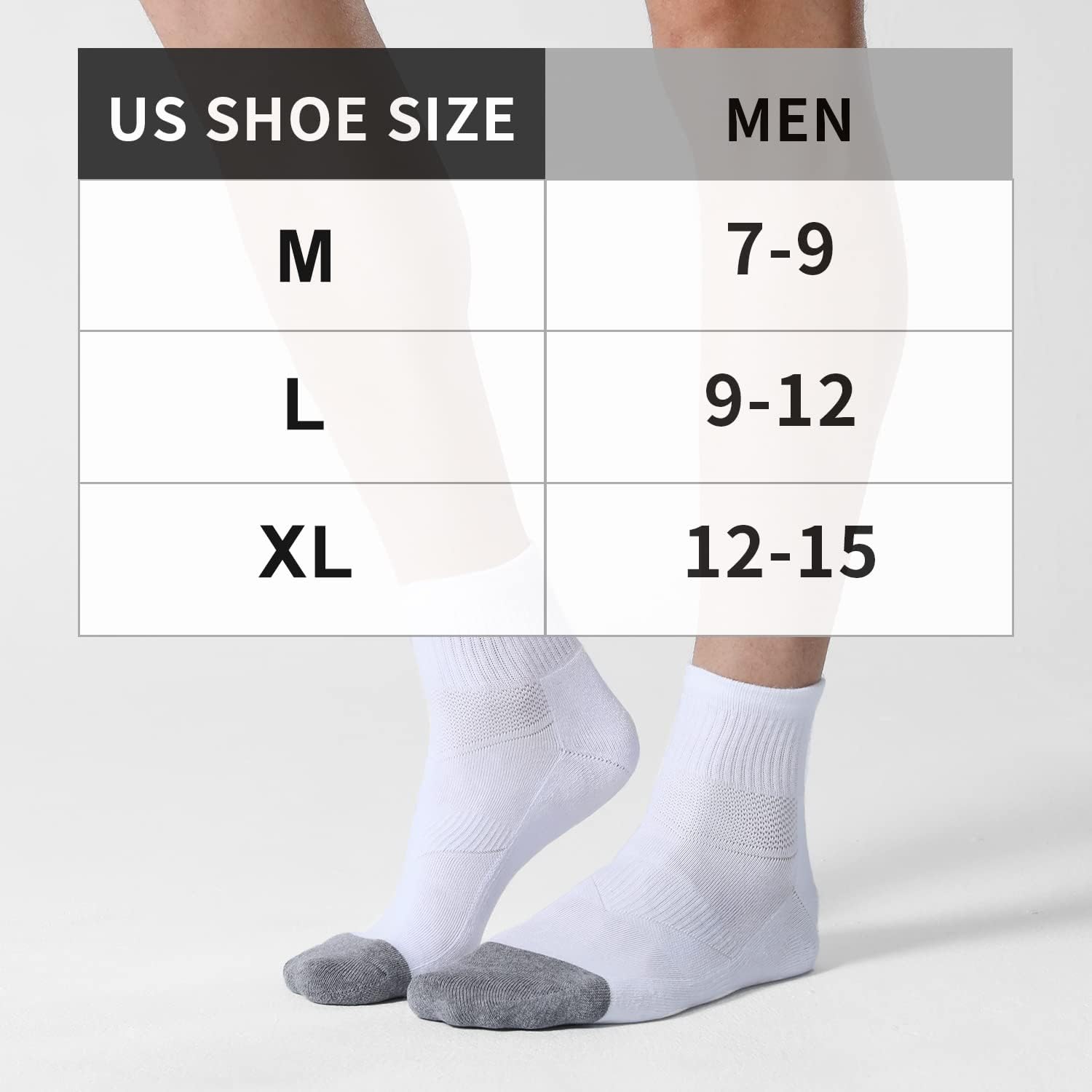 Detalle 2 de CS CELERSPORT 6 Pack Men's Ankle Socks with Cushion — Soft Cotton Comfort for Running