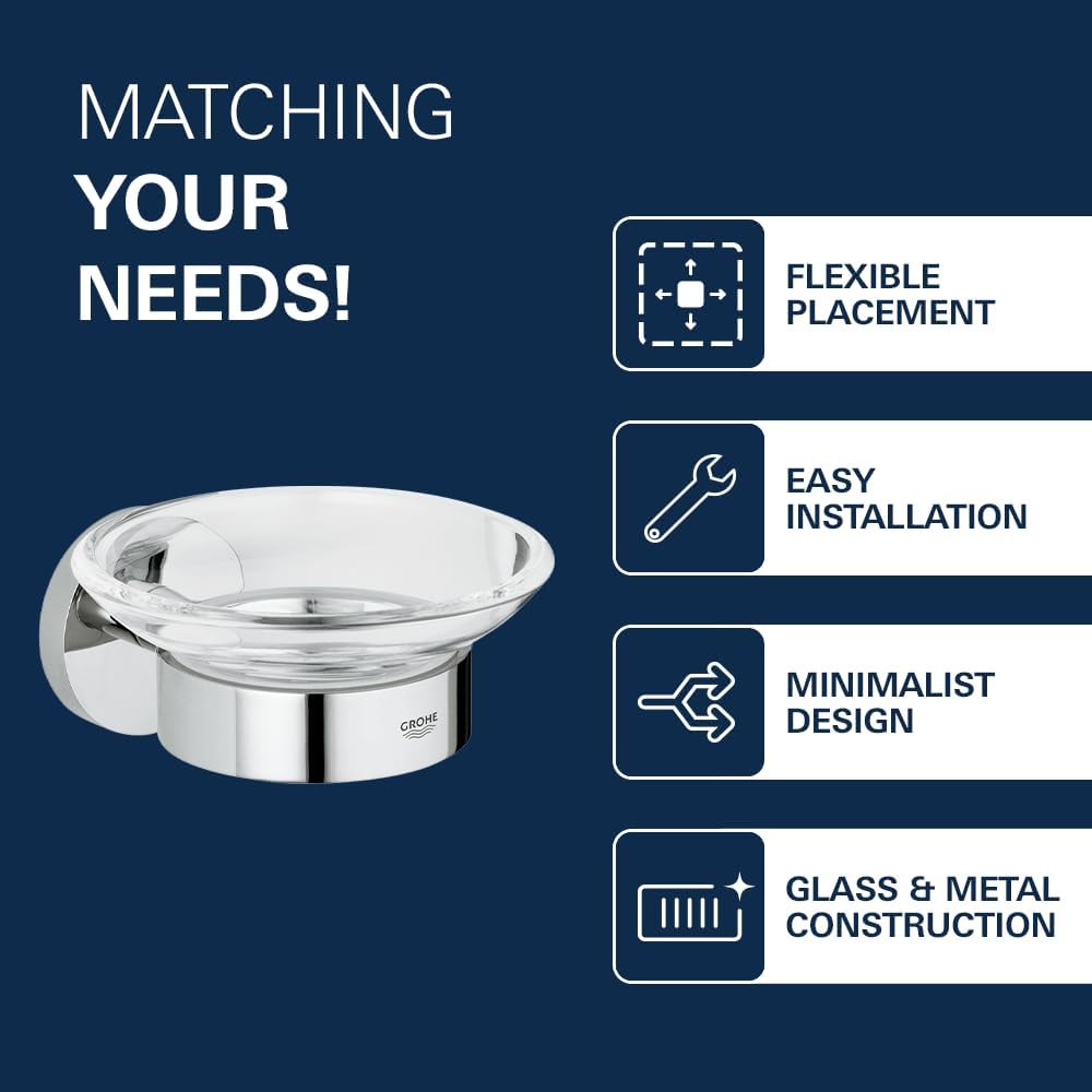 Thumbnail 4 de GROHE 40444001 essentials Cadre support avec Porte-savon – Argent Chromé