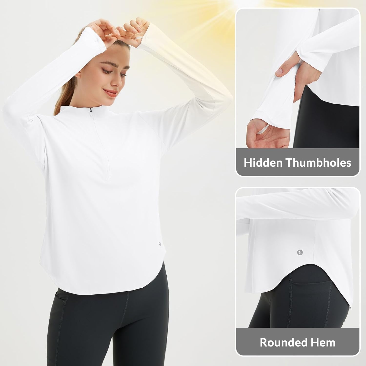 Thumbnail 4 de baleaf Women’s Sun Shirts for Hiking: Lightweight UPF 50+ Half Zip Sun Protection Rash Guard