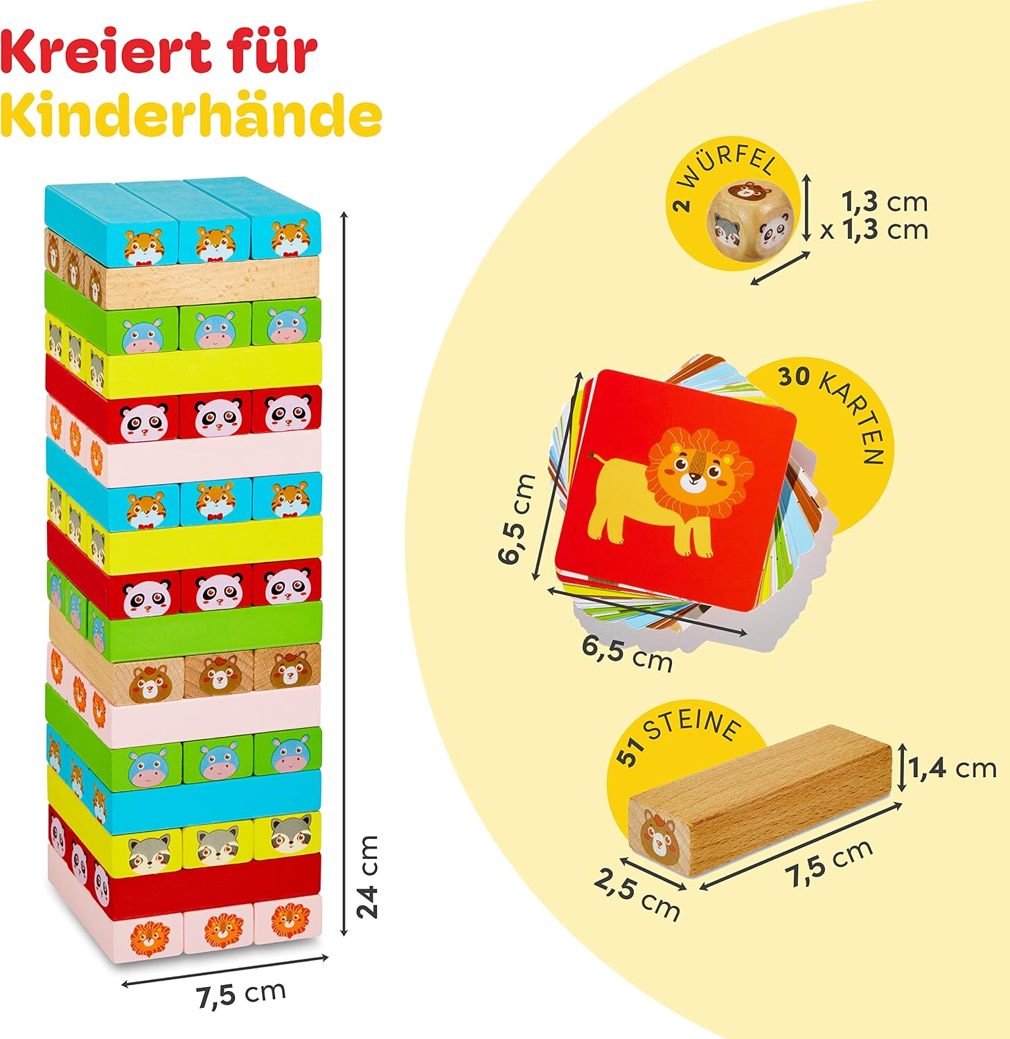 Detalle 1 de Holz Stapelturm für Kinder ab 3