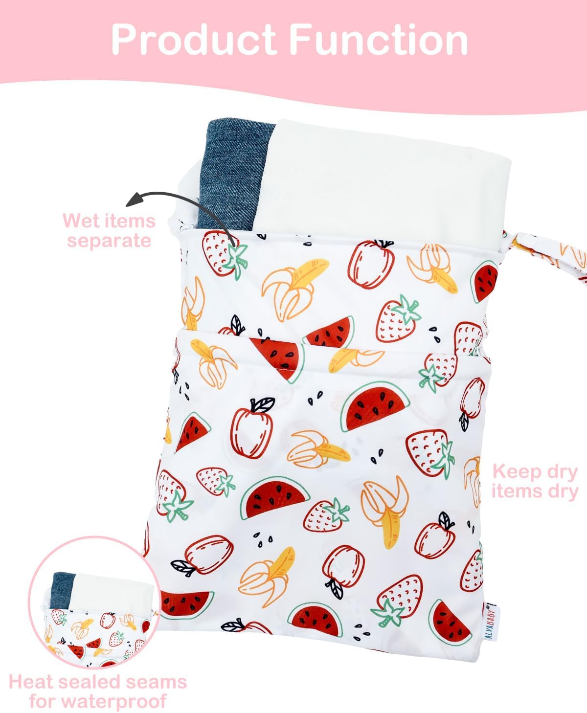 Detalle 2 de ALVABABY 2LW02-CAD Wet/Dry Bag, Two Zippered Compartments