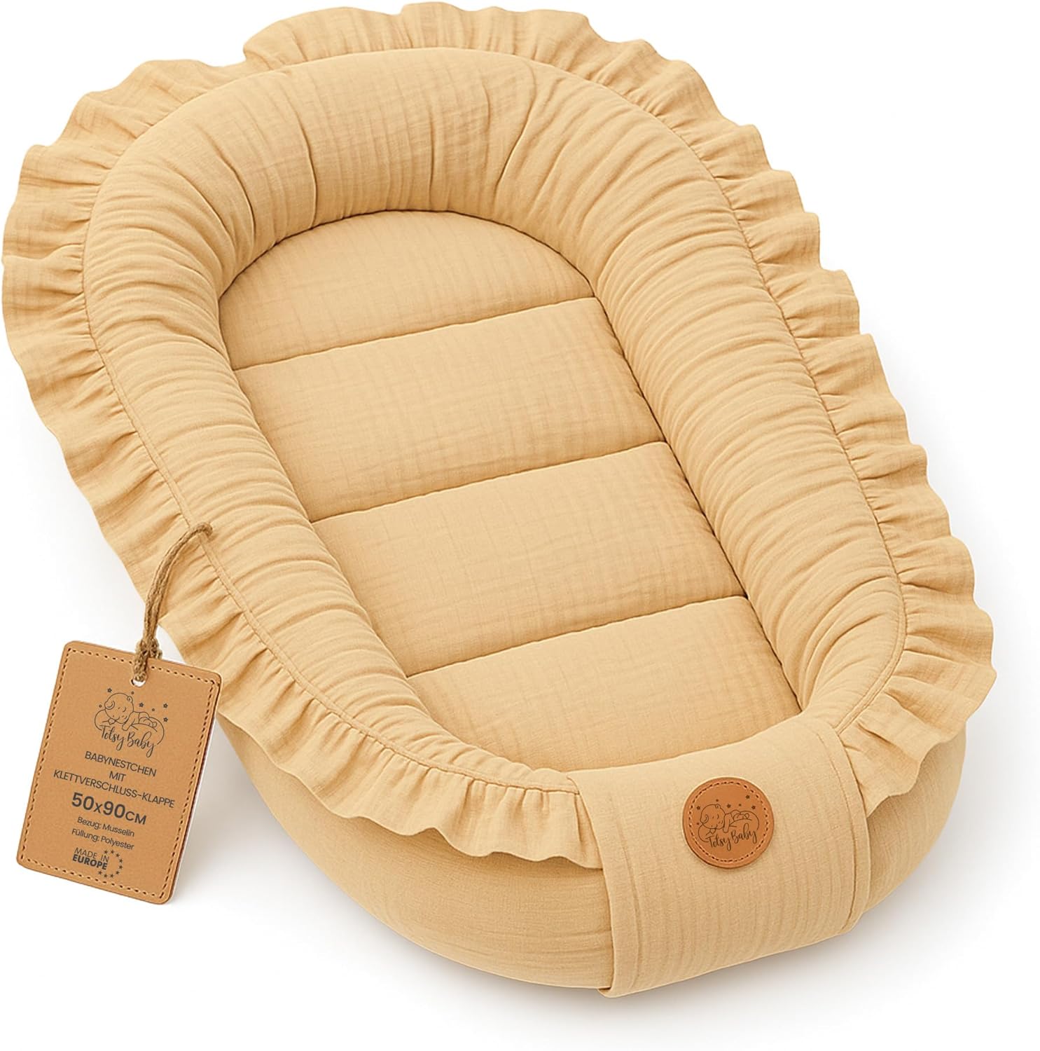 Mousseline Réducteur de Lit Bébé 90x50 cm en coton — cocon polyvalent pour nid d’ange, couffin et naissance