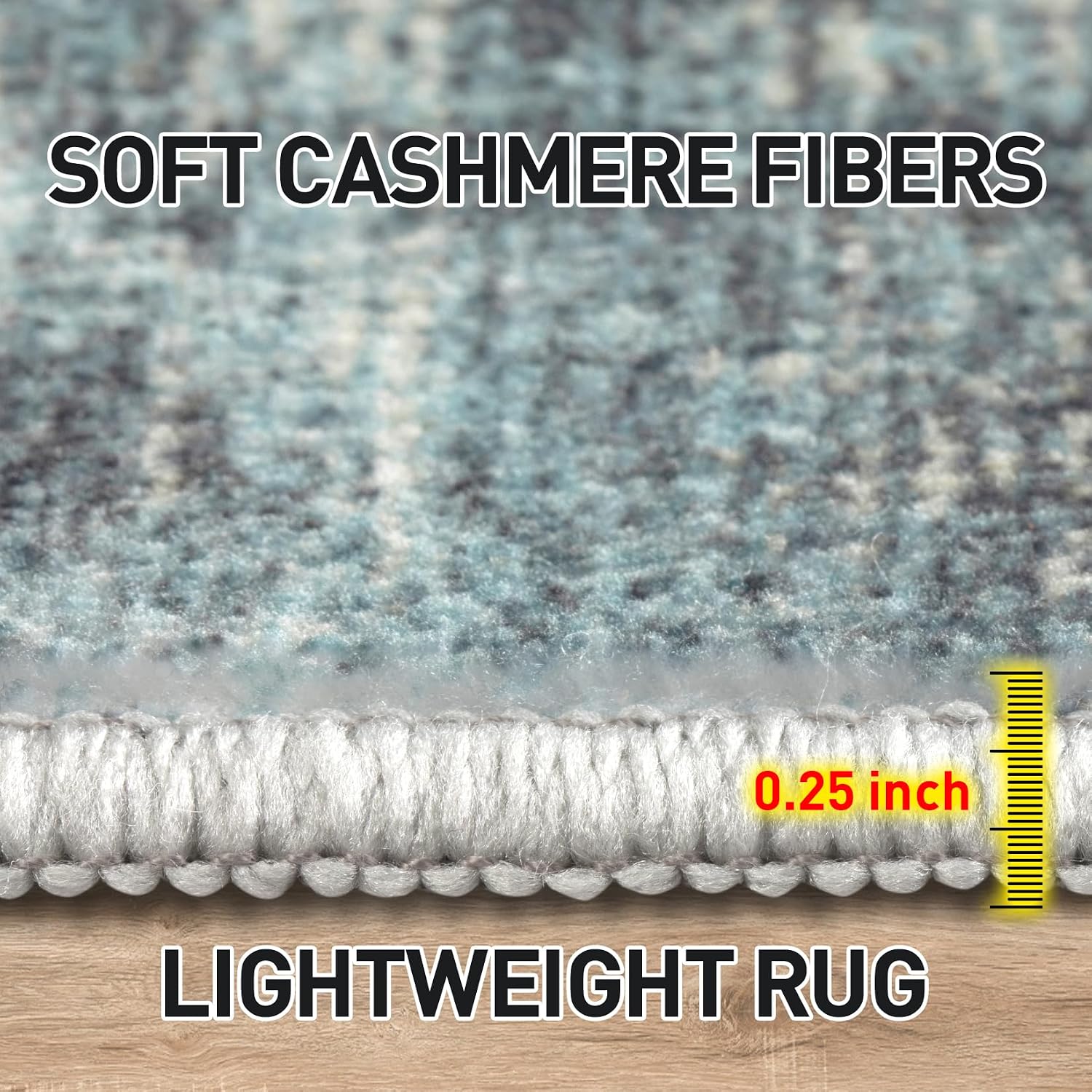 Thumbnail 6 de Gent Drizz 2'6'' x 8' Runner Rug – Washable, Modern Abstract, Non-Slip, Low-Pile Carpet