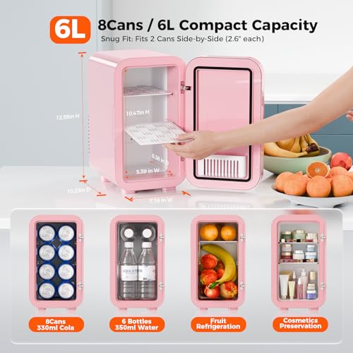 Thumbnail 4 de YASHE Mini Fridge 6 Litre / 8 Can Portable Thermoelectric Cooler (Pink)