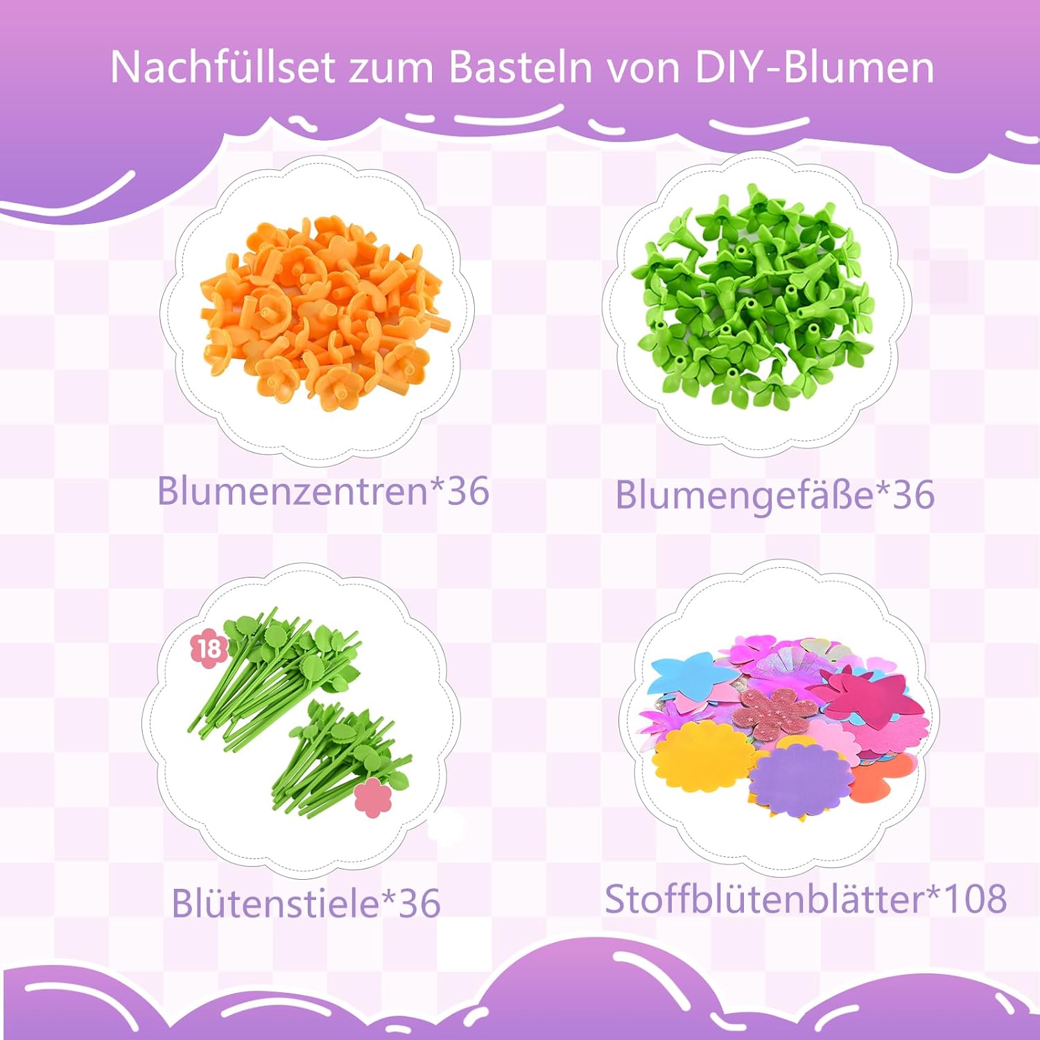 Detalle 2 de BlueSwan Nachfüllset für Blumenpresse mit 108
