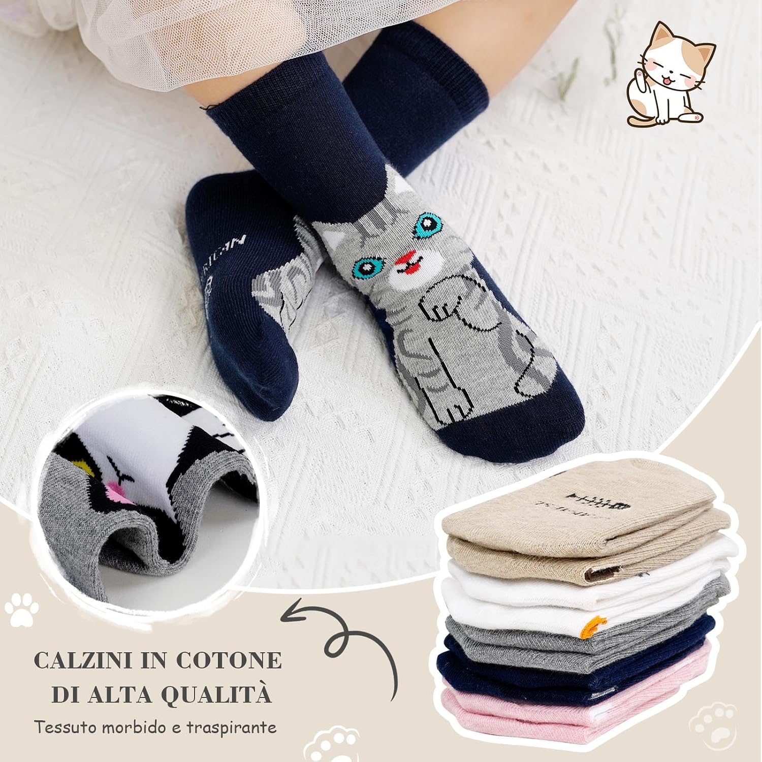 Detalle de ZFSOCK Calzini Bambina 5 Paia