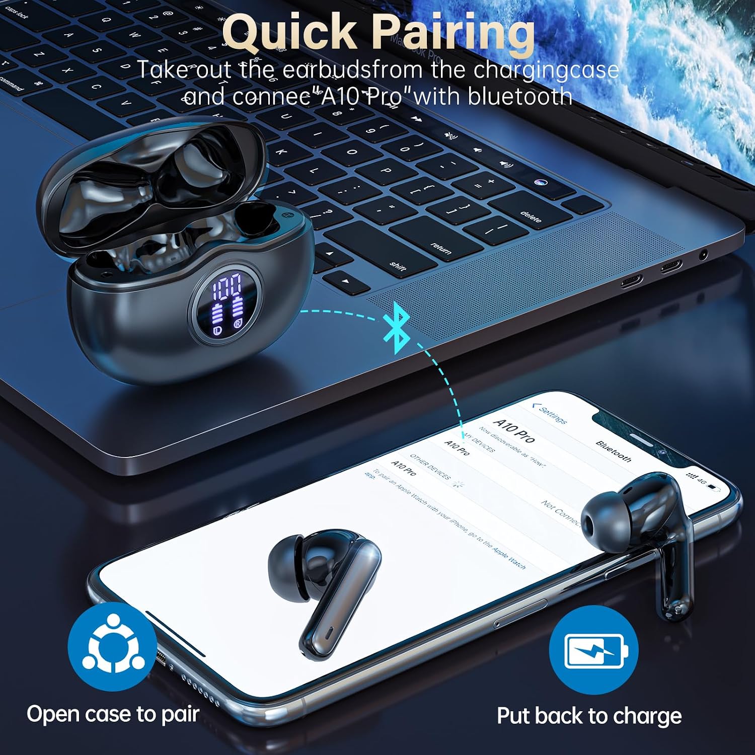Detalle 2 de Fhumsh Wireless Earbuds A10