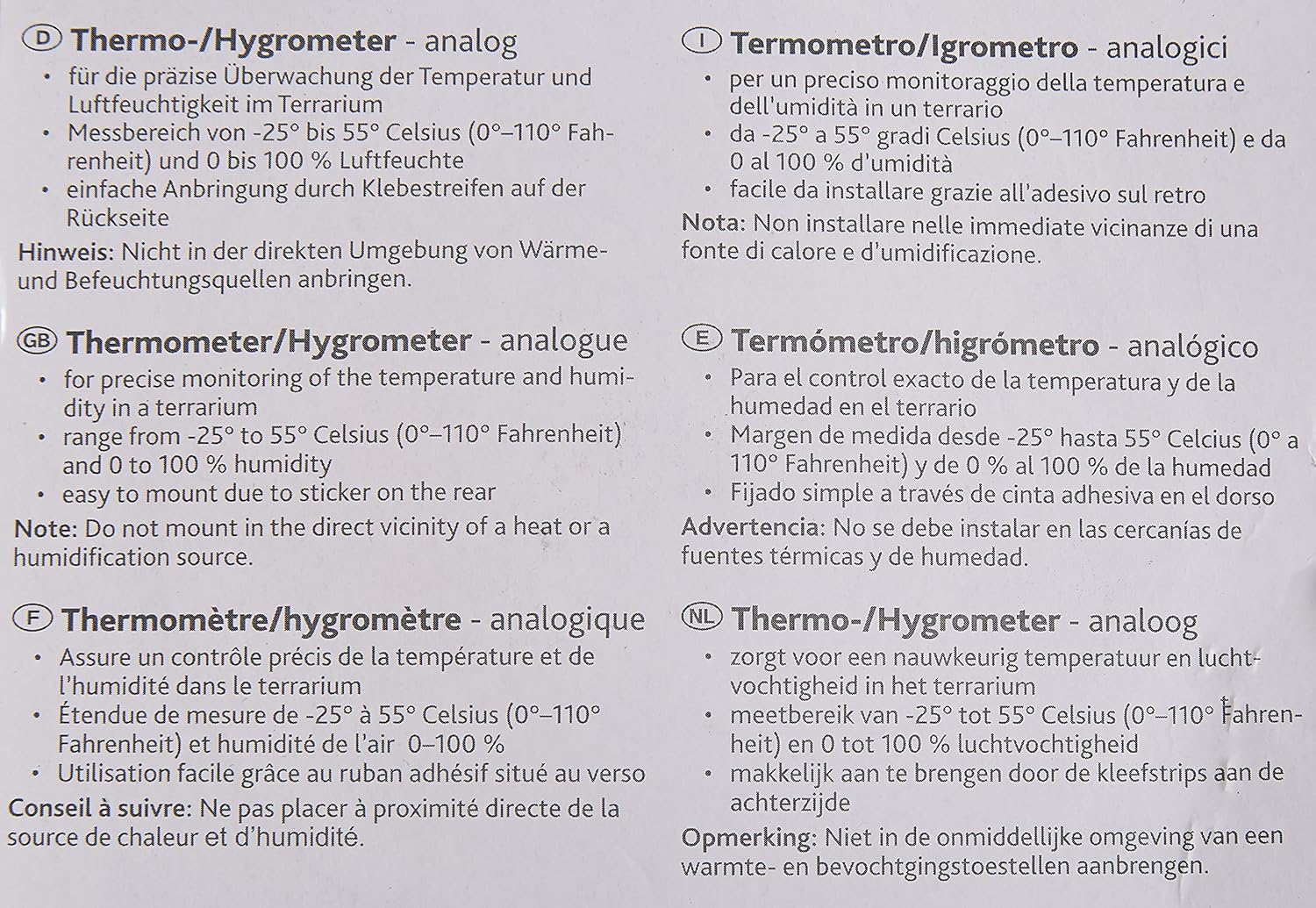 Thumbnail 3 de Trixie thermomètre/hygromètre analogique pour terrarium (contrôle température et humidité)