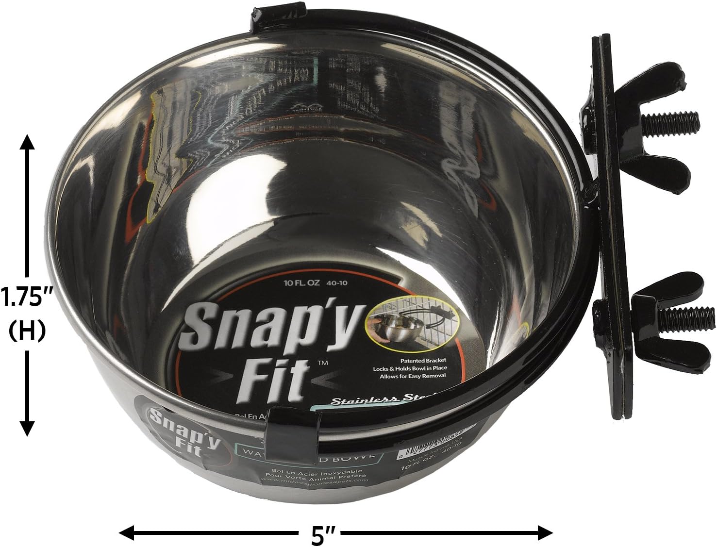 Detalle de MidWest Homes for Pets Modèle 40-10 Gamelle en acier inoxydable Snap’y Fit (300 ml) pour cages en grillage