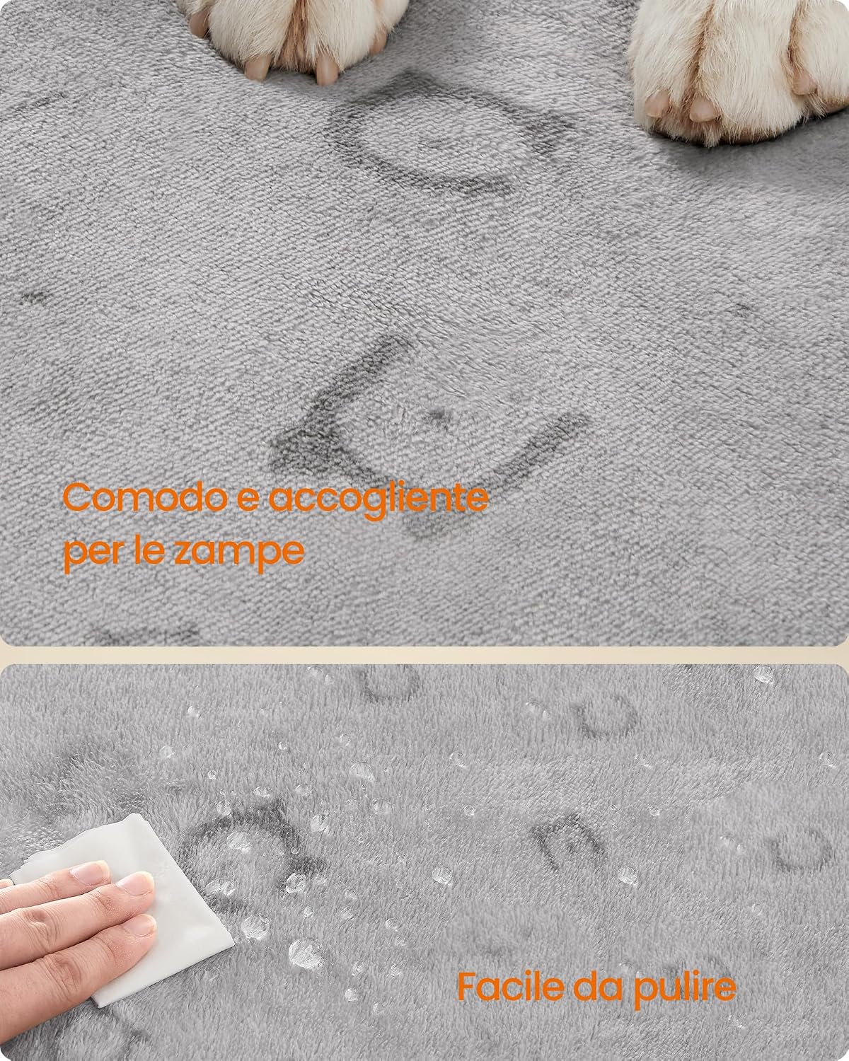 Detalle 2 de Feandrea Tappeti per addestramento riutilizzabili, 2 pezzi, XL 122 x 91 cm, impermeabili e antiscivolo (grigio tortora)