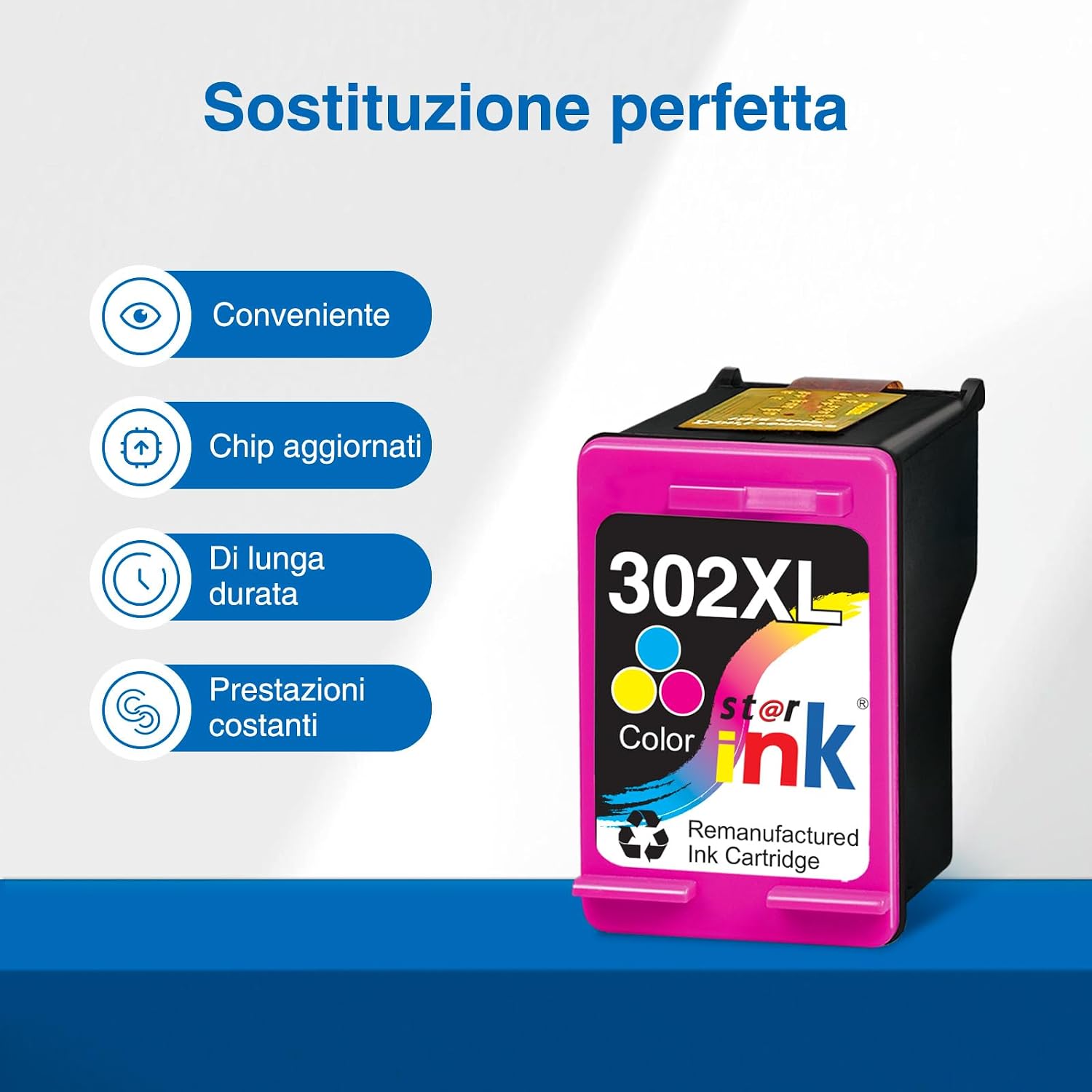 Detalle 2 de Starink 302XL Cartucce d'inchiostro Rigenerato per HP 302 XL Nero e Colore – Compatibilità ampia