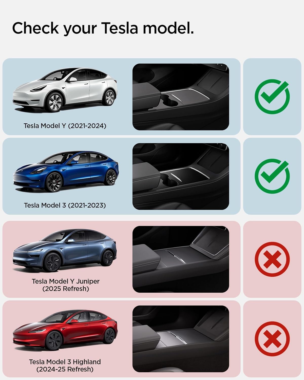 Thumbnail 1 de Spigen organiseur de console centrale coulissant pour Tesla Model Y (~2024) et Model 3 (2021-2023) « édition carbone »