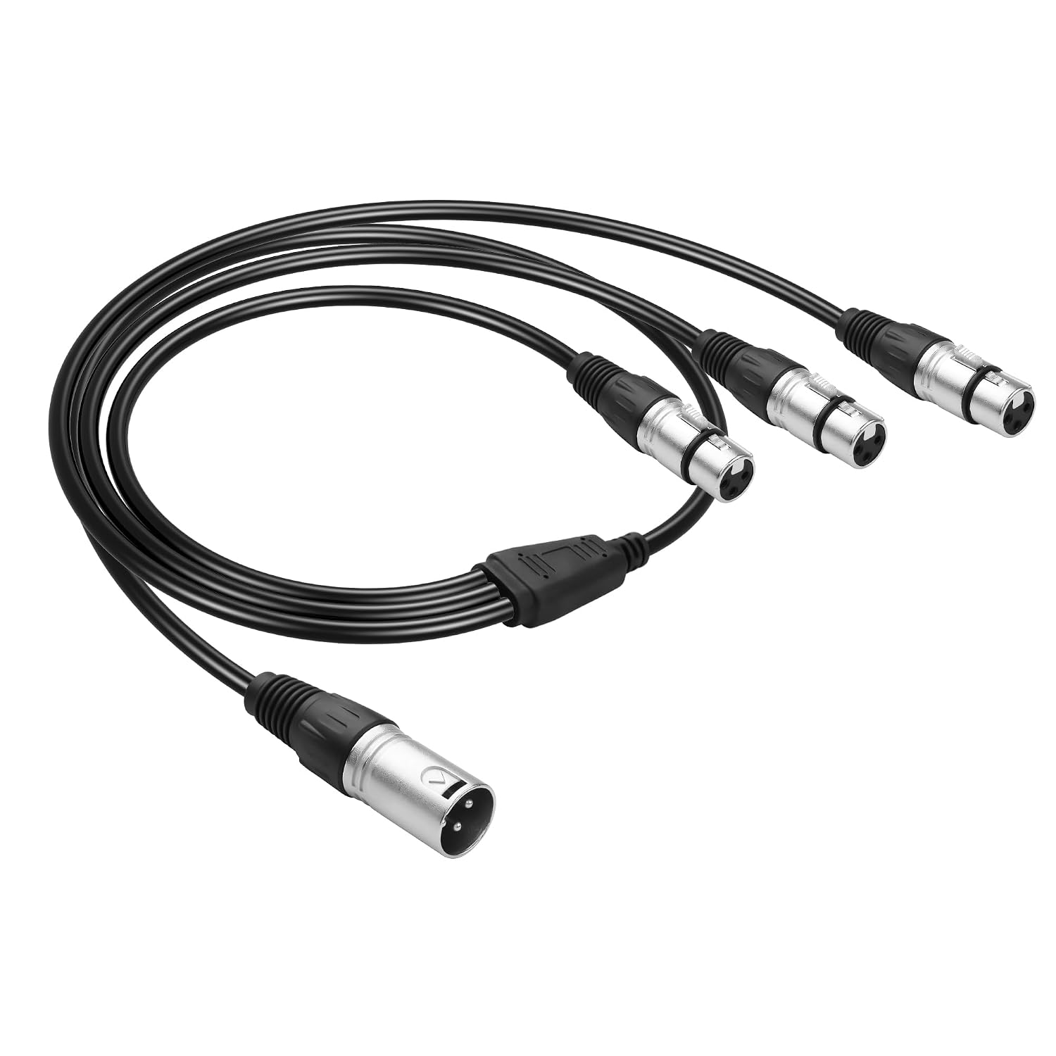 Detalle de JSADZKJ 1-to-3 XLR Splitter Cable, 3-Pin Balanced, 1.96 ft