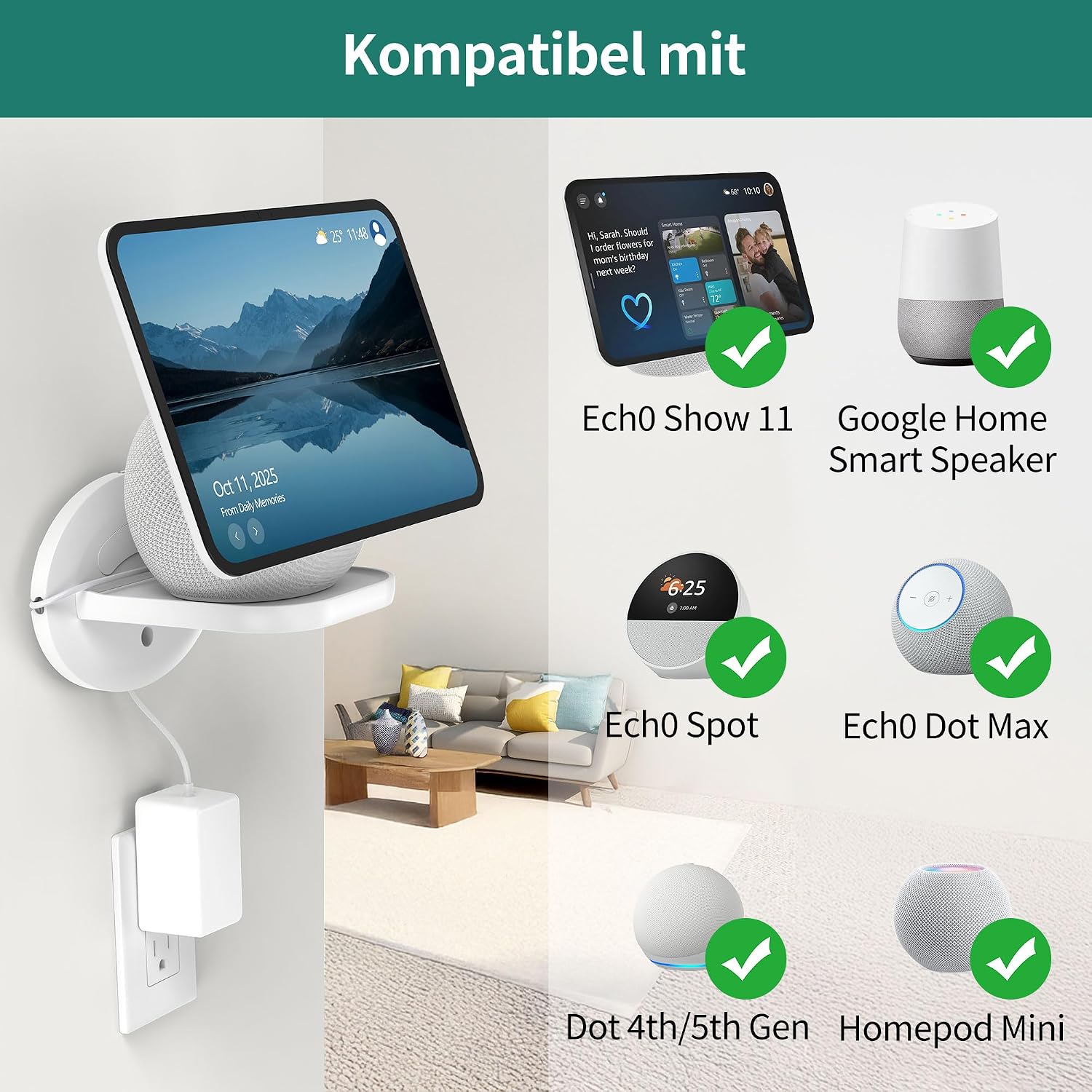 Detalle 2 de HomeMount Wandhalterung Show 11 Dot Max