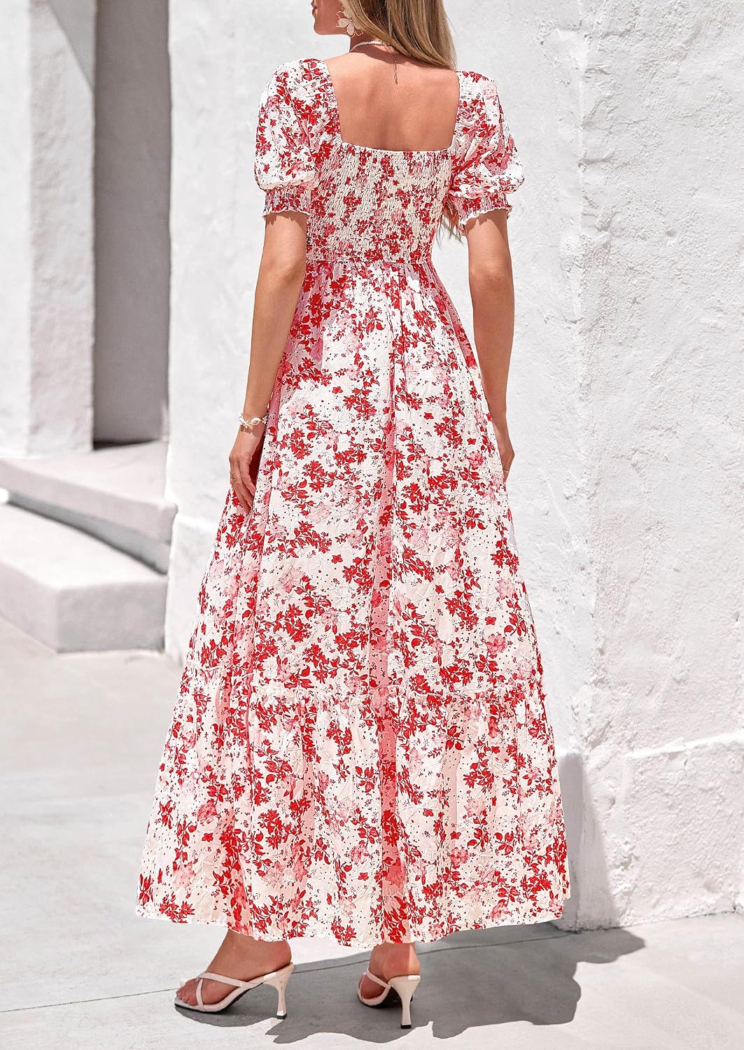 Thumbnail 3 de PRETTYGARDEN Women's Floral Boho Maxi Dress with Smocked Eyelet - 2026 Summer