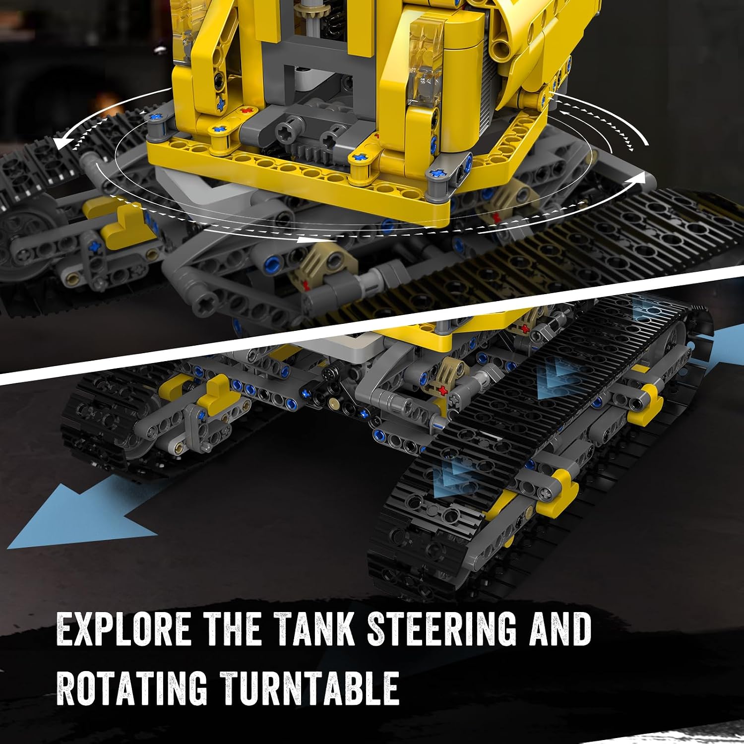 Detalle 2 de Mould King 17059 Technique Grue tournante en briques (1731 pièces) avec télécommande et moteurs heavy duty