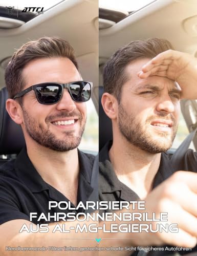 Detalle de ATTCL Lunettes de Soleil Homme Polarisées UV400 Léger AL-MG – Conduite, Voyage
