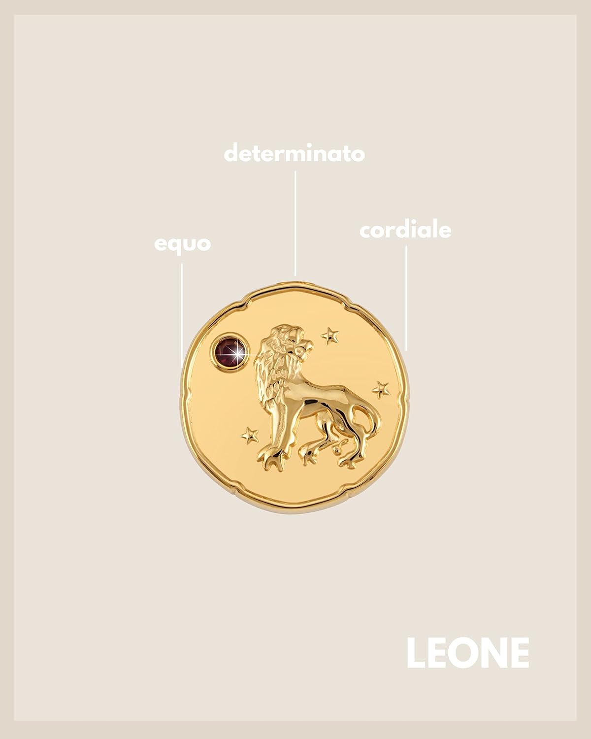 Detalle 2 de GD GOOD.designs collana zodiacale in oro con pietra di nascita da donna