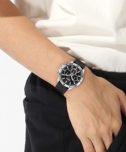 Detalle 2 de BOSS Montre Chronographe à Quartz pour Homme – Troper avec bracelet en cuir noir ou acier inoxydable