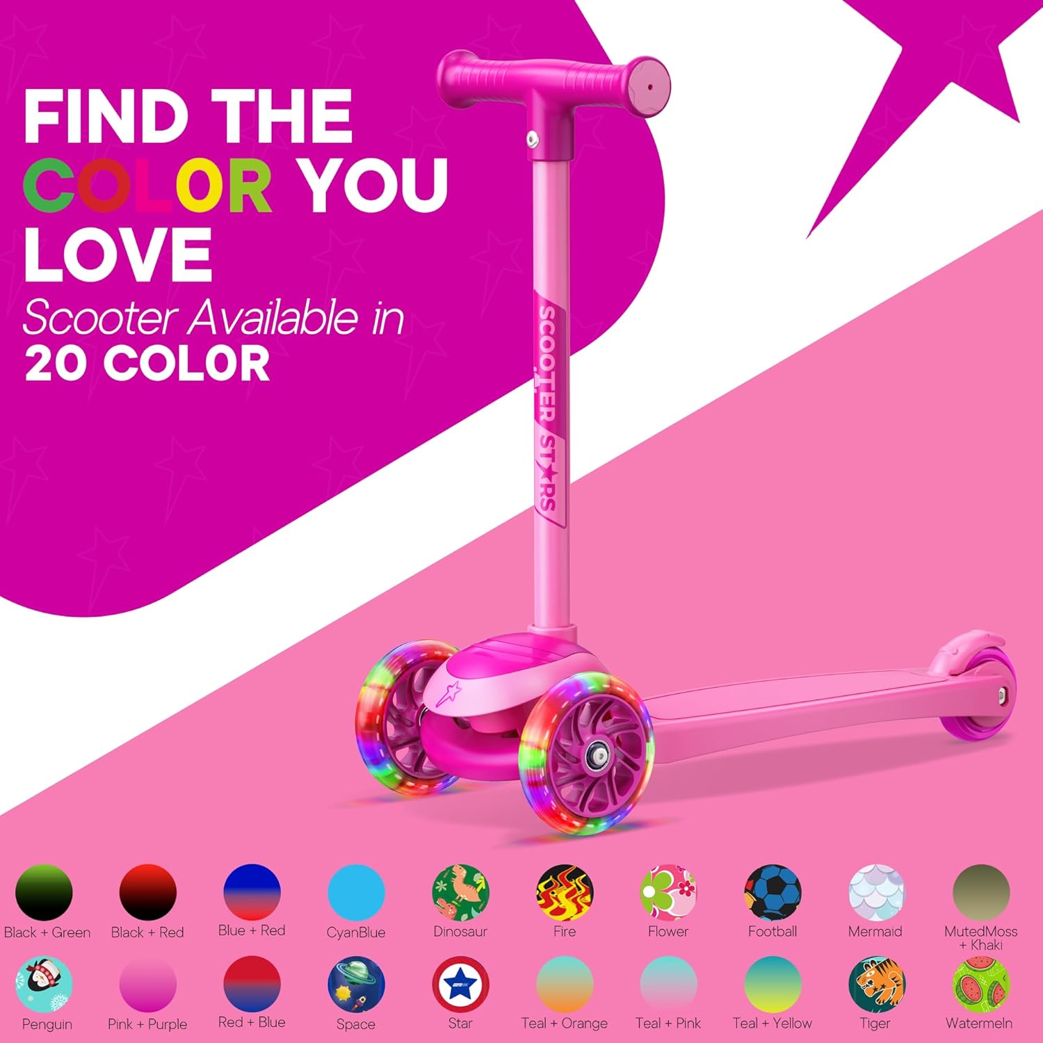 Thumbnail 6 de 3 Wheel Scooter for Kids LED Wheels Ages 2+ 🛴