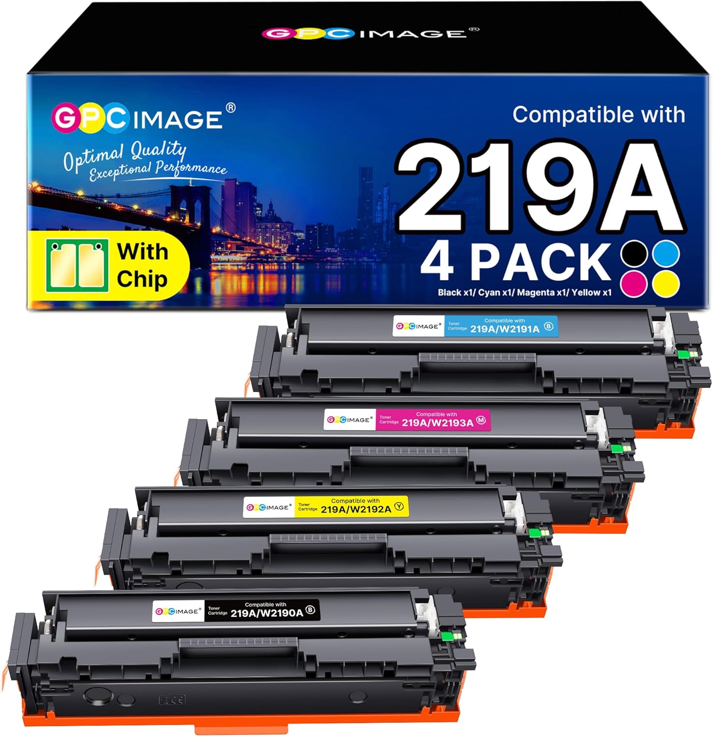 Detalle de GPC IMAGE 219A (Mit Chip) – 4er-Set kompatibel mit HP Color LaserJet Pro MFP 3302-Serie