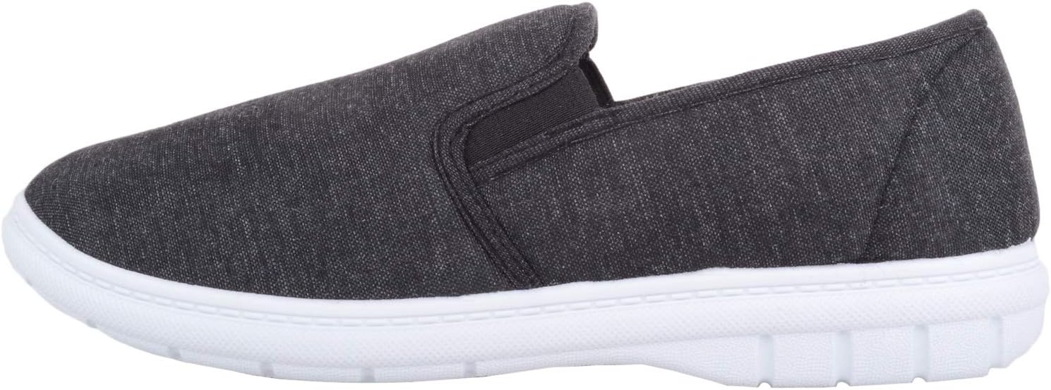 Thumbnail 4 de ABSOLUTE FOOTWEAR Mens Casual Slip On Canvas Pumps Trainers with Stripe Design and Twin Gusset