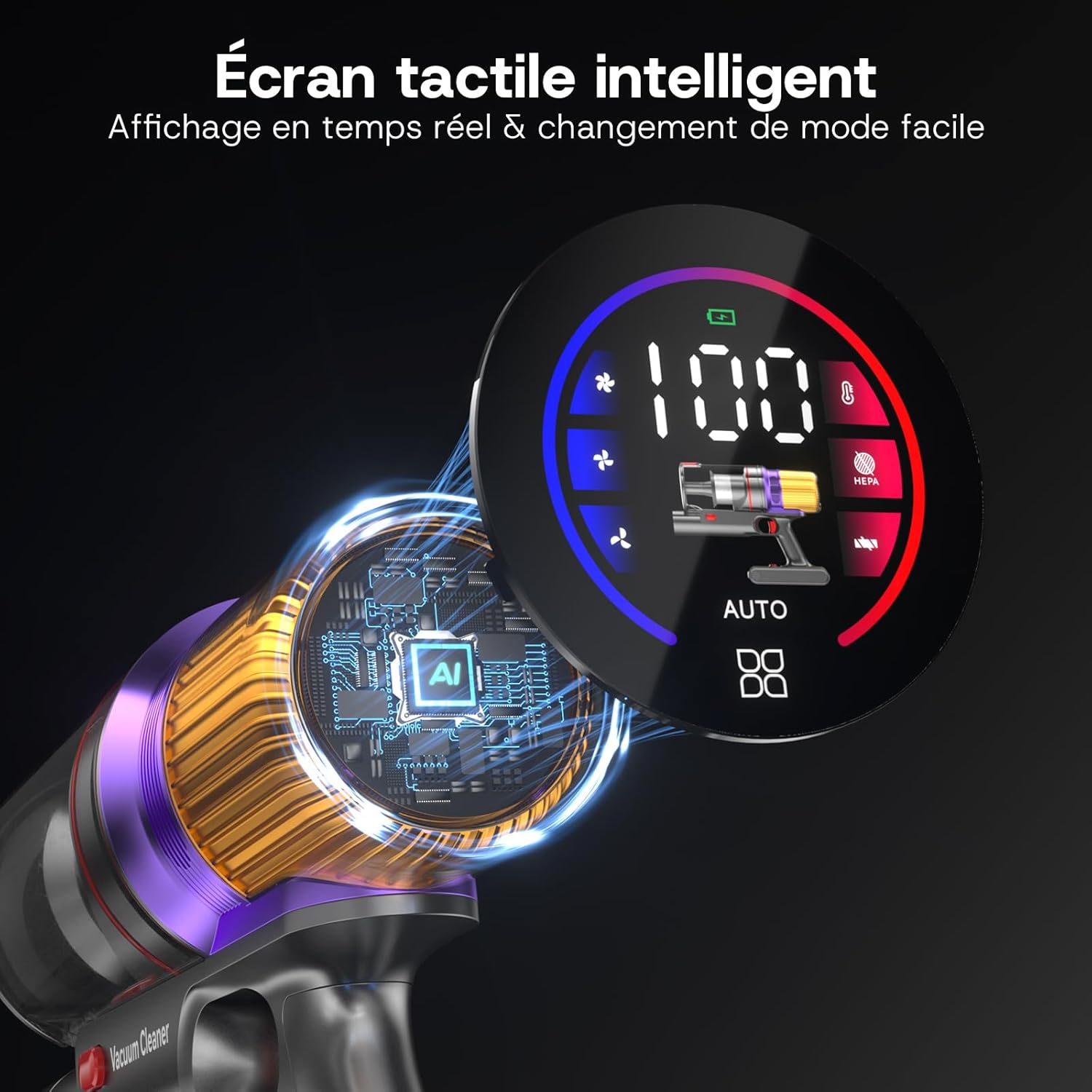 Detalle de Aodebiao V16 Aspirateur balai 55Kpa, 80 min đź§ą