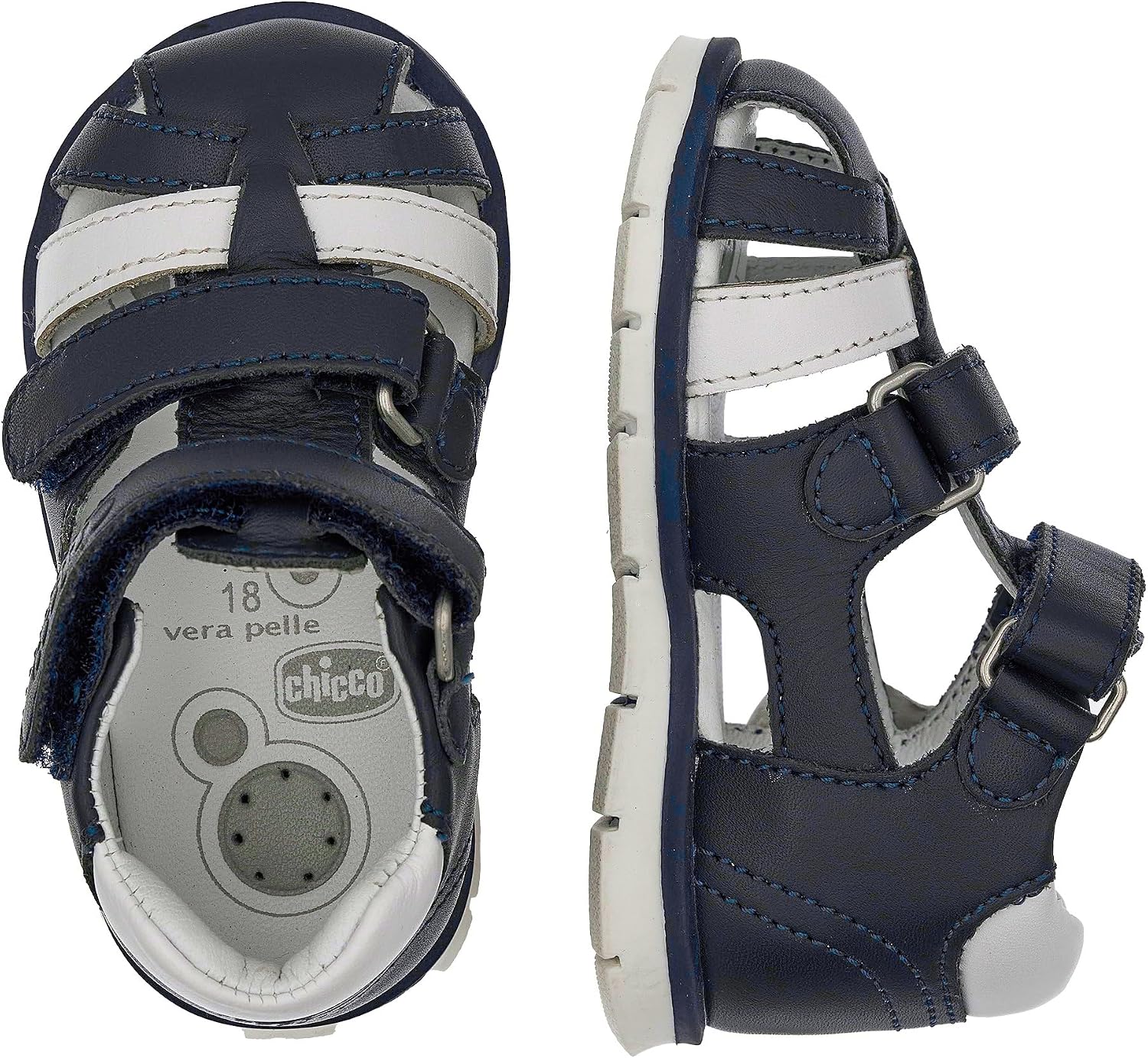 Detalle de Chicco Jungen Spinnen-Sandale mit Doppeltem Riemen – komfortable Sandale für Alltag und Freizeit