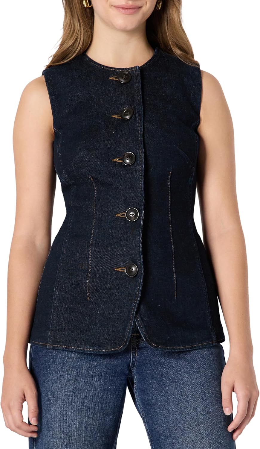 Detalle de Amazon Essentials Demi's Pick Denim Button Vest for Women