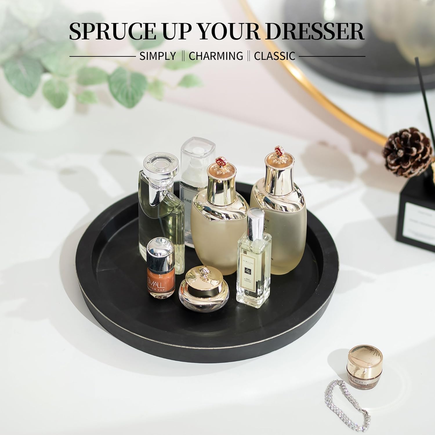 Thumbnail 6 de Hanobe Wooden Tray Round Decorative Serving Tray 🏺