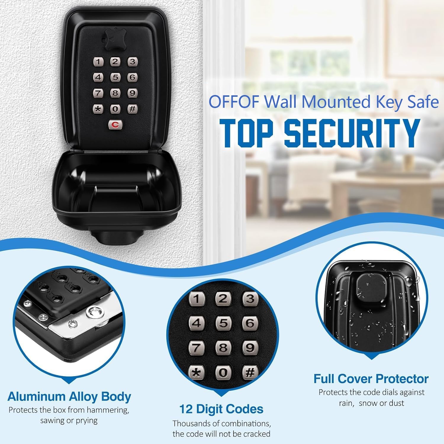 Detalle de OFFOF Key Safe Wall Mounted 12‑digit