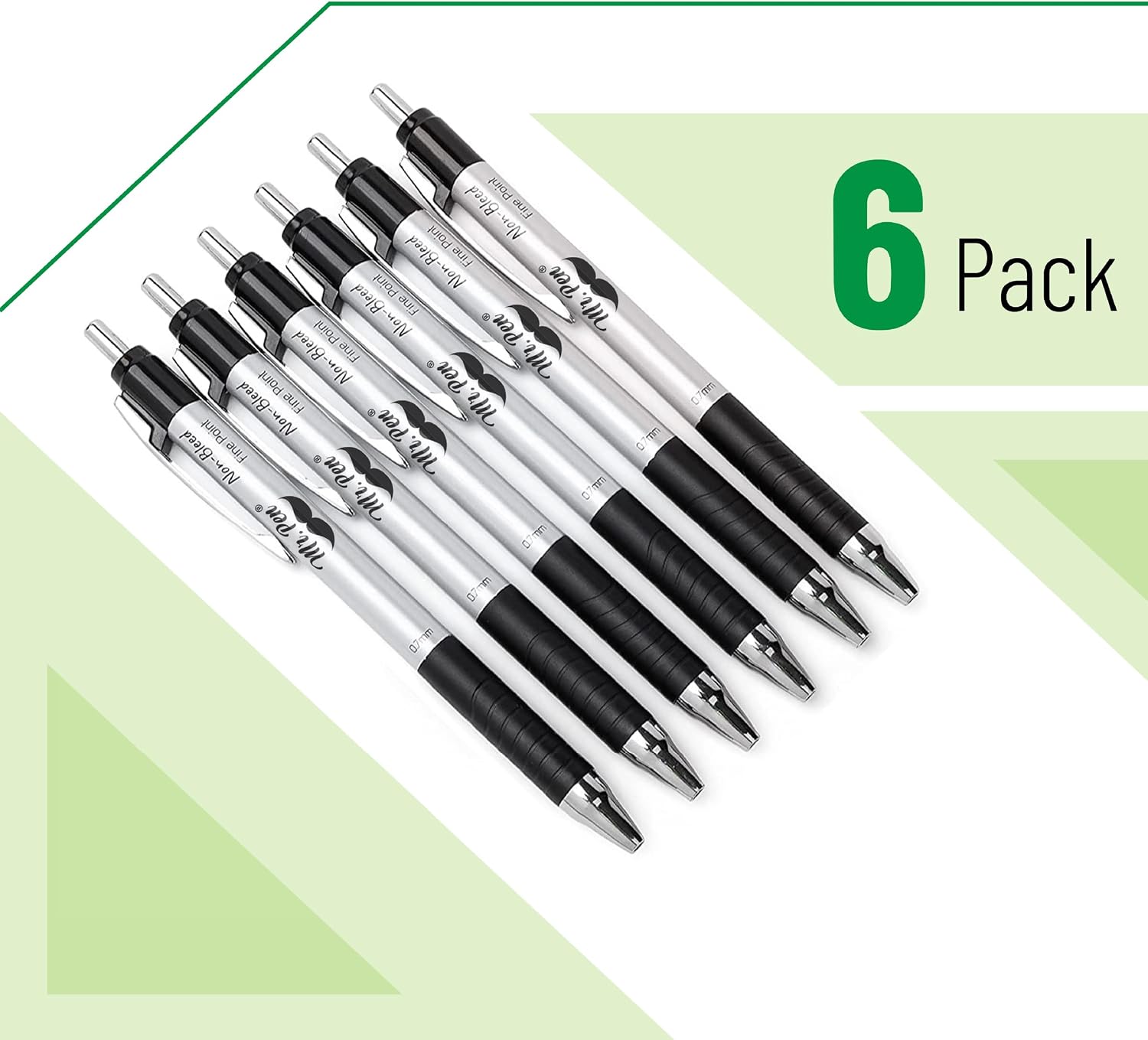 Thumbnail 1 de Mr. Pen BB06 Retractable Ballpoint Pens, 6-Pack, Black Ink, 0.7 mm