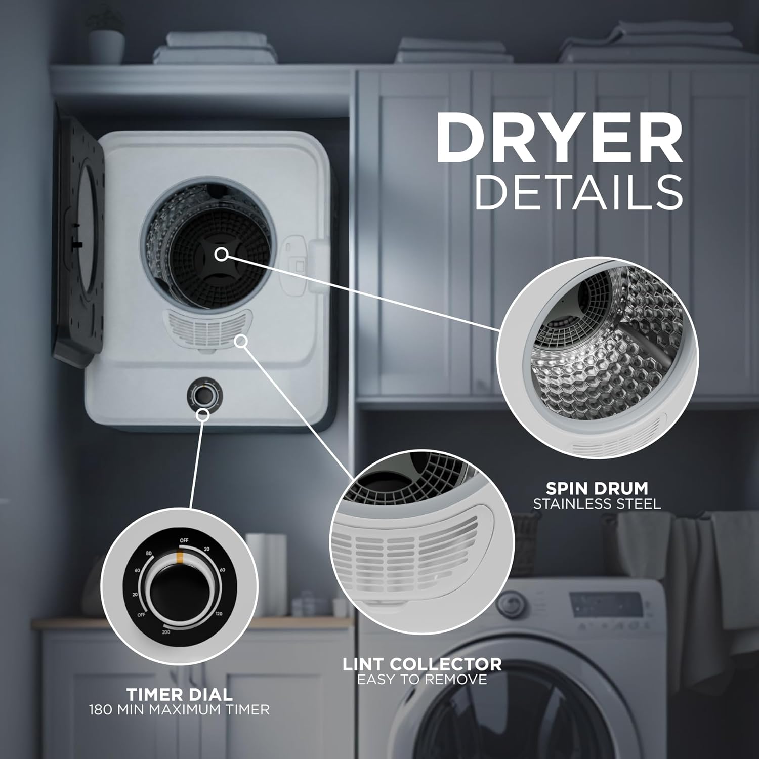 Thumbnail 5 de DMD Collective 3kg Mini Vented Tumble Dryer