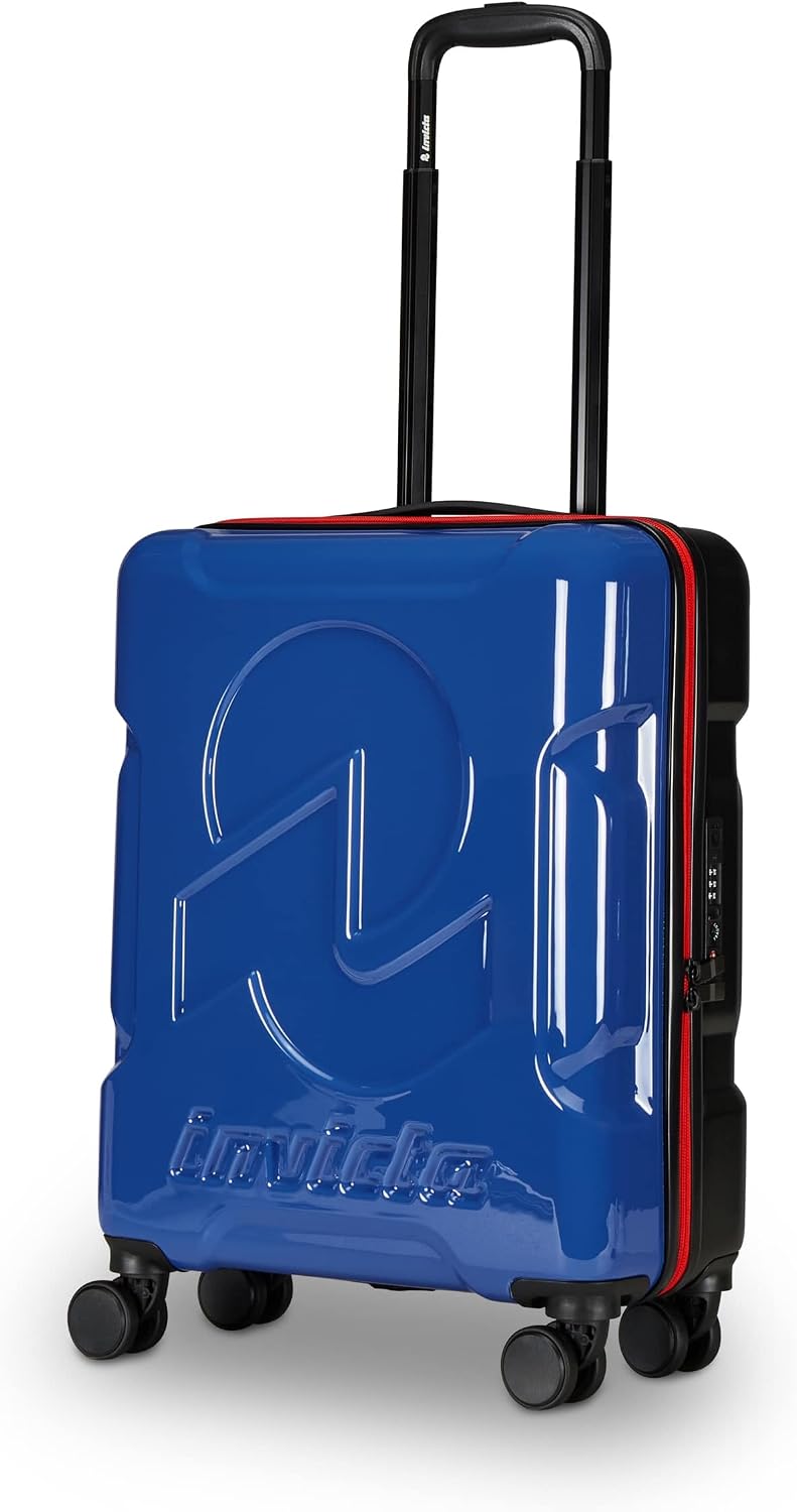 Detalle de Invicta Trolley Travel bagaglio a mano blu rigido con 4 ruote girevoli, 33 litri