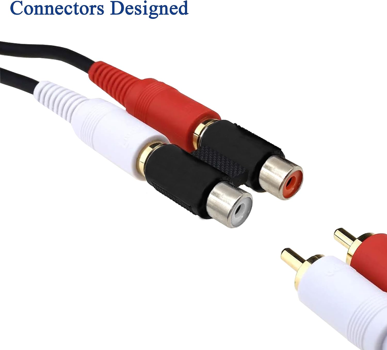 Detalle de Voluty Tek RCA Female-to-Female Adapters (2-Pack) for Audio/Video Connections