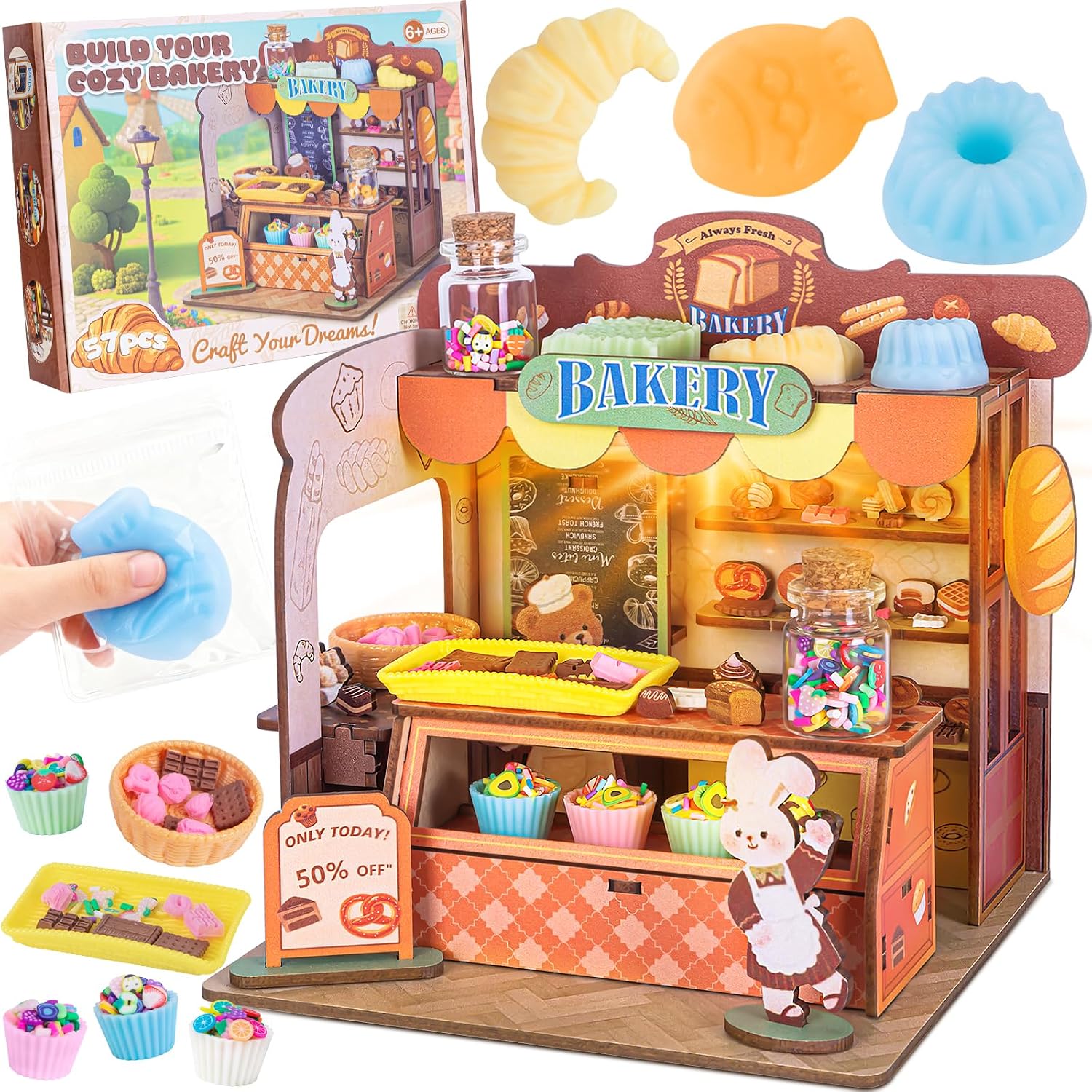 Detalle de Kit manualidades Pan con luz LED 80 g silicona