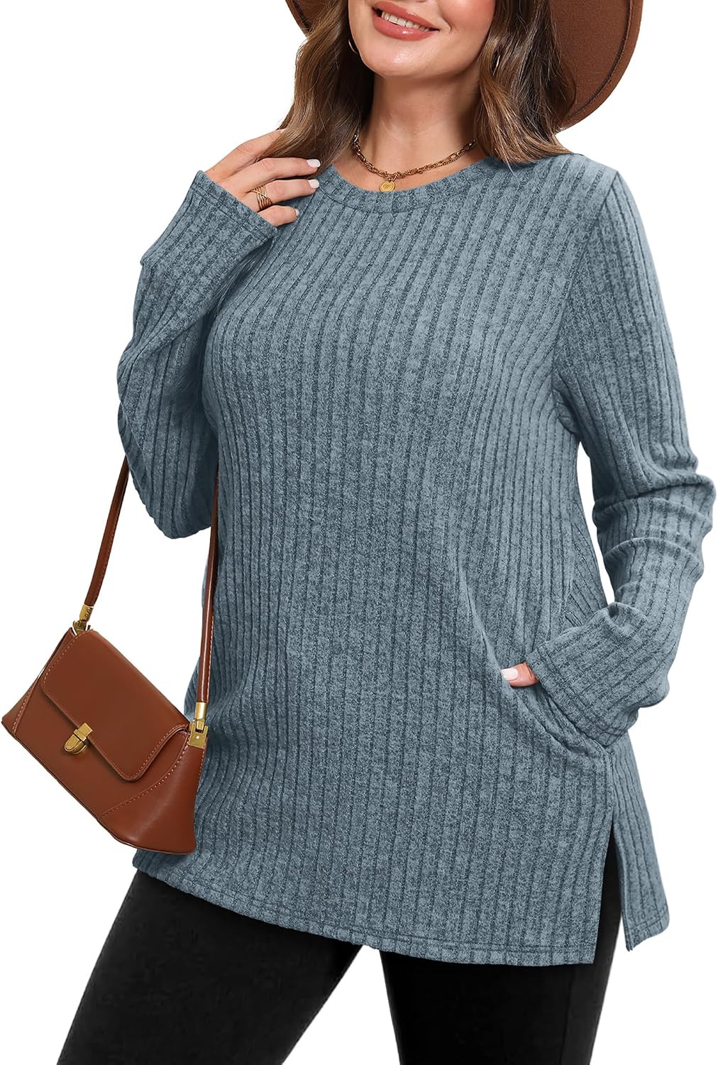 Detalle 2 de Sampeel Women's Tunic Sweater with Side Slit
