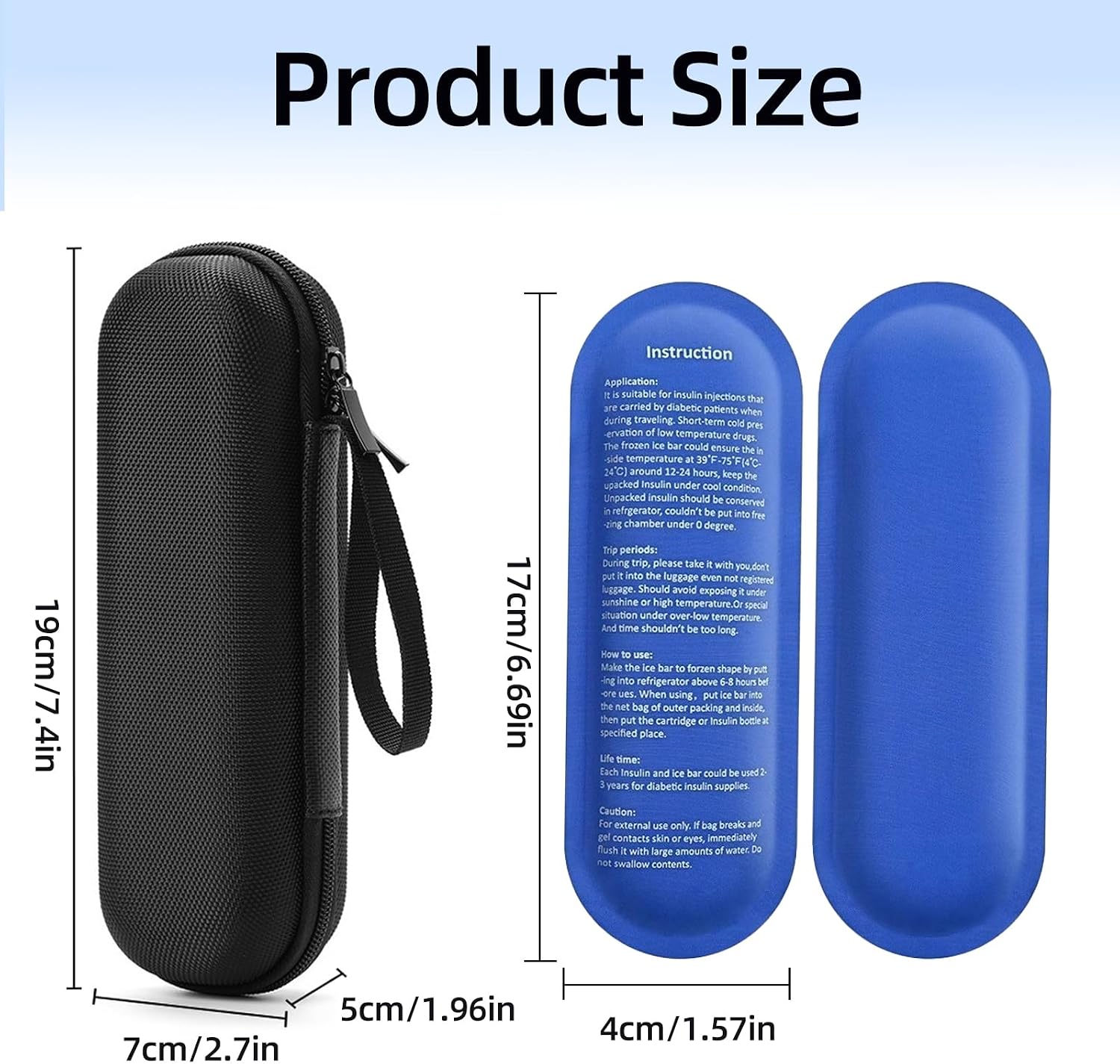 Thumbnail 1 de QILUCKY Insulin Cooler Travel Case – Diabetic Travel Case with 2 Nylon Ice Packs