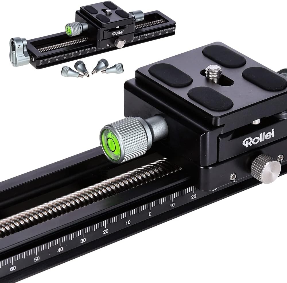 Detalle de Rollei Slitta macro stabile per fotocamere DSLR e sistema, per macro stacking